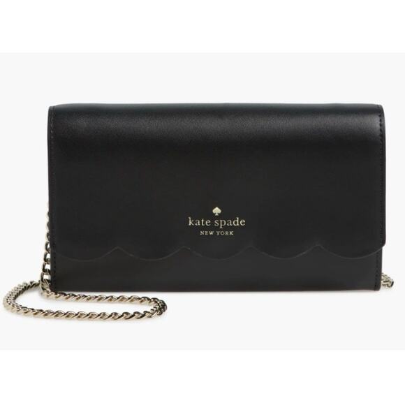 Kate Spade Gemma Black Leather Chain Crossbody Bag Classic Purse Wallet NWT - Picture 4 of 8